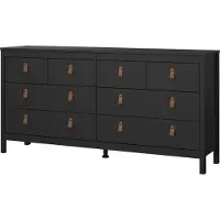 Ebuy24 Madrid kommode 8 laden zwart mat.