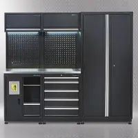 Datona Werkplaatsinrichting PREMIUM met RVS werkblad 225 cm breed