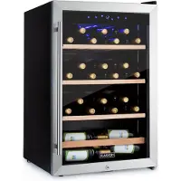 Klarstein Vinamour 48 Uno Wijnkoelkast - 128 Liter - 48 Flessen - 3 Schappen - 4-18°C - Zwart