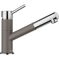 BLANCO KANO-S, spoelbak van SILGRANIT-look, tweekleurig: vulkanisch grijs/chroom