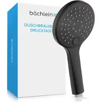 Bächlein Universele Douchekop - Douchekop Met 3 Straalsoorten, Eenvoudig Te Verwisselen Met Praktische Drukknop - Ronde Douchekop Matzwart - Handdouche Met Standaard G 1/2"-Aansluitmaat