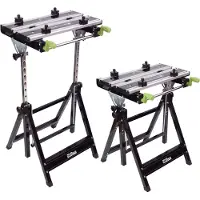 Baumarktplus TRUTZHOLM - Premium Werkbanken Aluminium - Inklapbaar - 7-traps Verstelbaar - Kantelbaar 90° - Quick Release Set - 2 Stuks