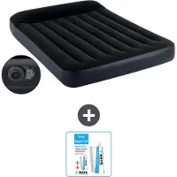 Intex Luchtbed - Twijfelaar - 137 x 191 x 25 cm - Blauw - Inclusief pomp - Reparatieset