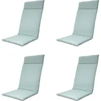 Madison tuinstoelkussen hoge rug napels azure ca. 120x50 cm set van 4