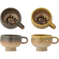 Bloomingville Mok aardewerk bruin Oculus - set van 2