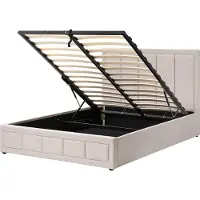 Beliani QUIBERON - Bed met opbergruimte - Beige - 140 x 200 cm - Polyester
