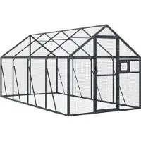 vidaXL Volière 1,79x4x1,85 m aluminium antracietkleurig