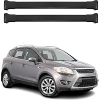 Omtec Draagstang/bagagedrager voor Ford Kuga 1, modeljaren 2008-2013, type dakrail, aluminium, zwart
