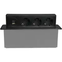 Plastrol Inbouwstopcontact, 3x 230V (type SCHUKO), 1x USB-A, 1x USB-C, merk , model W-72015