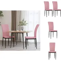 vidaXL Eetkamerstoelen, 2 stuks, roze fluweel - Eetkamerstoelen