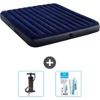 Intex Luchtbed - 2-Persoons - 183 x 203 x 25 cm - Blauw - Inclusief Pomp en Reparatieset