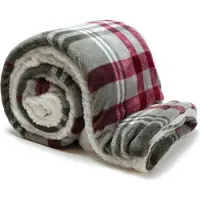 Unique living Larsson 150 b 200 cm grijs/rood plaid