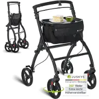 Juskys Aluminium Rollator Active - Zwart