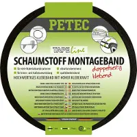 Petec montagetape, schuim, zwart, dubbelzijdig klevend, SB-kaart, artikelnummer 87200