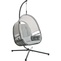 Beliani ALVIANO - Hangstoel - Lichtgrijs - Metaal