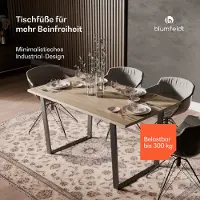 Blumfeldt Ayr Tafelpoten metaal zwart – Stabiele stalen tafelpoten voor eetkamer, Modern design, 72 cm hoog, 72 cm breed, Ideaal voor industriële & minimalistische ruimtes, Tafelframe zwart
