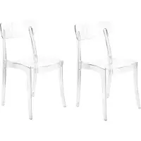 Beliani COVINGTON - Eetkamerstoel set - Transparant - Polycarbonaat