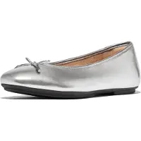 FitFlop Women Delicato Ballerina Metallic Silver-Schoenmaat 40