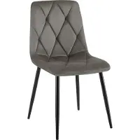 CLP Clairton Eetkamerstoel - klassiek - met zwart metalen frame - Belastbaar tot 150 kg - fluweel - Velvet - Fluweel/antraciet