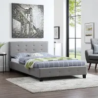 CARO-Möbel Gestoffeerd bed NEBRASKA 120 x 200 cm in grijs