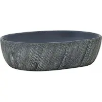 Syfax Opzetwasbak ovaal 47x33x13 cm keramiek zwart en grijs