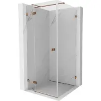Mexen Lunar T douchecabine scharnierend links 110 x 110 , transparant, roze goud - 834T-110-110-60-00-L