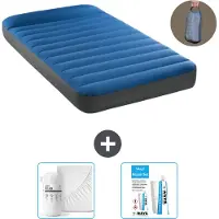 Intex luchtbed - 1 persoon - 99 x 191 x 22 cm - Blauw - Inclusief pomp - Spannenhoes en reparatieset