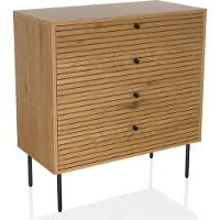 Hjh LIVING Ladekast LINNO K 80x40x85 cm 4 laden eiken