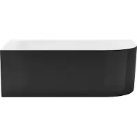 Vente-unique Hoekbad – 170 × 75 × 58 cm – glanzend zwart – linkerhoek – 240 L – ANIKA