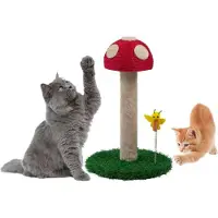 Markenlos Kartonnen krabpaal met een schimmelmotief - klein, 45 cm, met drie verschillende texturen - krabvat - kattenmeubilair - krabspeelgoed - TREKAM