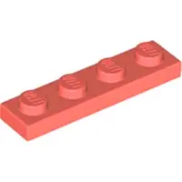 LEGO 1x4 Platte steen 3710 - 50 stuks, kleur: koraal