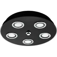 Eglo 33805 GRATTINO LED wand- en plafondlamp, 5x2,8W, diameter 350mm, zwart