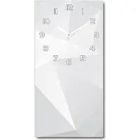 Tulup Wandklok - Abstracte achtergrond Klok Glas Met Opdruk - 30x60 cm - Wit Moderne Wandklok Glas - Witte handen - Rechthoekige Klok - Decoratieve Glazen Klok - Glazen Wandklok Design