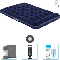 Bestway opblaasbare luchtbed - Frans bed - 137 x 191 x 28 cm - Blauw - Inclusief accessoires