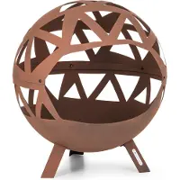 Blumfeldt Vuurschaal, Robuuste outdoor stalen vuurschaal groot voor balkon & camping, Mobiele vuurschaal 68 cm, Vuurschalen met standvoet, Weerbestendige vuurschaal voor de tuin, Ronde vuurhaard
