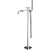 Domino Vrijstaande Badkranen met Handdouche ORION - Chroom - Badmengkraan Mengkraan - Keramische Cartouche, ééngreeps - Kraan voor extra hygiëne en comfort - Stijlvol Ontwerp