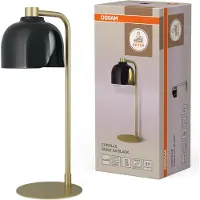 Osram DECOR Corolle Tafellamp, Zwart Metaal Glas, G9 Versie, Textielkabel, Retro stijl