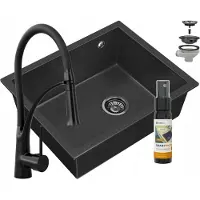 Granitan Granit Spoelbak Salix Onderbouw met Sifon en Nexo Kraan