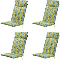 Madison tuinstoelkussen hoge rug siem yellow ca. 120x50 cm set van 4