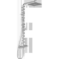 Hansa HANSAAURELIA doucheset met thermostaatkraan, hoofddouche (vierkant) en handdouche (vierkant) met één straal