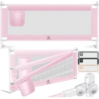 Kesser bedhekje - Bedhek Kinderbedhek voor kinderen Baby bedhek Valbeveiligingsbed voor Bed & boxspring - 200cm, Roze