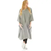 Xanitalia Hairdressing Cape Pro Capa Grey con botones (130 x 150 cm)