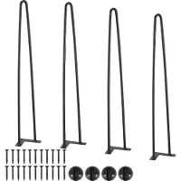 Vevor set van 4 tafelpoten haarspeldpoten 710mm hoog 110x110mm montageplaat koolstofstaal gepoedercoate haarspeldpoten 227kg draagvermogen Ideaal voor keukentafels woonkamer consoles studiotafels