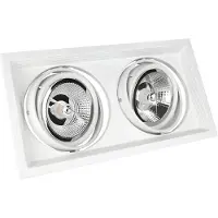 Spectrum inbouwspot MDD MAXI, wit, rechthoekig, 18,6x33,6 cm, kantelbaar, geschikt voor 2 x AR111 GU10 lampen