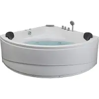 Vente-unique Hoekmassagebad met watervalsysteem AGLENA - 2 personen - 350 L - 150 x 150 x 60 cm