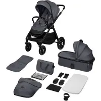 Lionelo Layla Kinderwagen 2in1 - XXL SET - Veelzijdig en jaarrond - Grote wielen - Bediening met een hand - Voor alle soorten terrein - Accessoireset