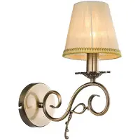 LINDBY Wandlamp Finnick, dimbaar, brons / oud-messing, Woon-/ Eetkamer, Textiel / Stof / Zijde, Wandlamp