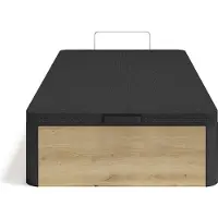 Vente-unique Bedbodems met opbergruimte 90 x 190 cm - Licht natuurlijk en zwart - NAMOSI van YSMÉE