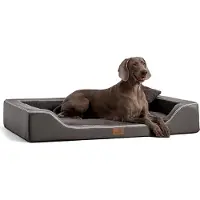 Tierlando Orthopedisch LUXE hondenbed MELODY LATEX, zachte kunstleer en velours - Afmetingen: 100x75 cm | Kleur: 02 Grafiet