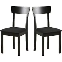 LeafDesign eethoekstoelen hout - Stoel beuken massief - 2 stuks eethoekstoelen - Houten stoel - Stoelen voor eettafel - 2 stuks keukenstoelen, HUGO 1, zwart